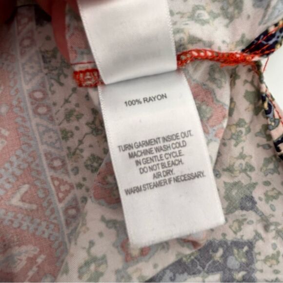 Crosby. Orange and blue boho vneck tunic style top size xlarge - Picture 5 of 5